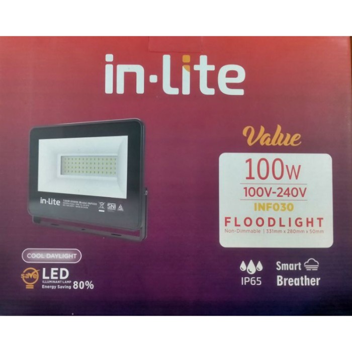 INLITE Lampu Sorot Tembak 100W in-Lite LED Outdoor PUTIH 100 Watt VALUE INFX030