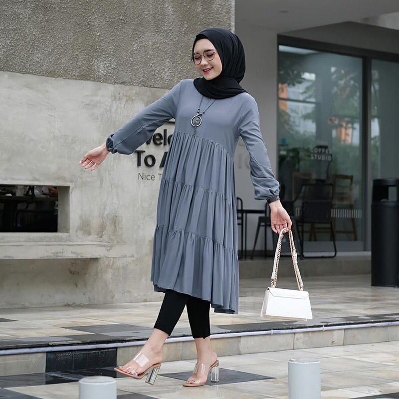 Tunik Vivara / Tunik  Atasan Wanita Polos / Baju Atasan Muslim / Tunik Atasan Wanita Terbaru 2022