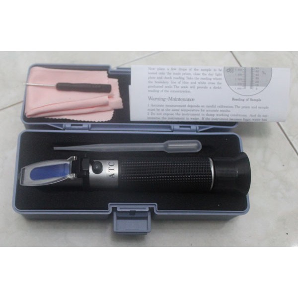 Salinity Refraktometer Alat Ukur Kadar Garam Refractometer untuk Akuarium Air Laut 0-100% ATC