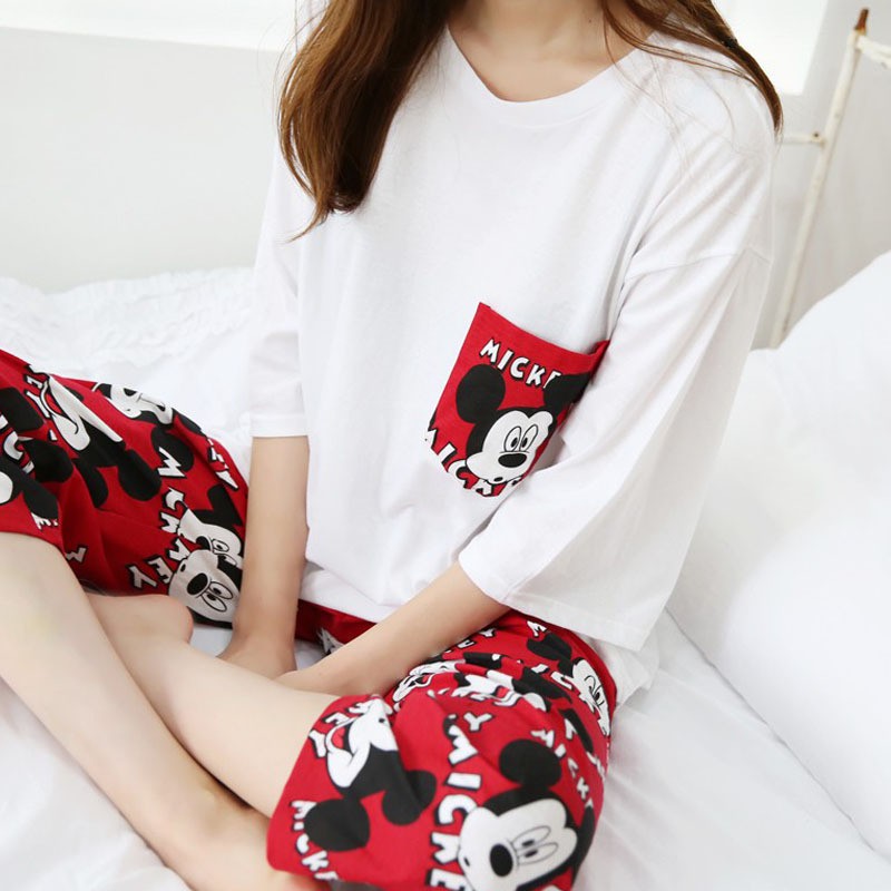 Baju tidur / piyama / baju santai wanita bahan import murah BTB015 mickey mouse