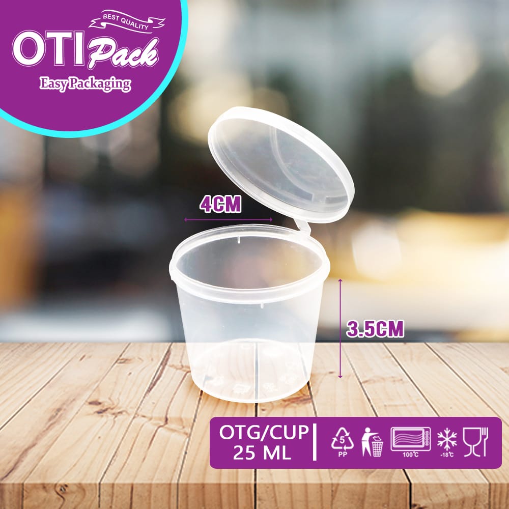 Tempat saos plastik 25ml thinwall/cup sambal/container saus isi 50pcs OTG25