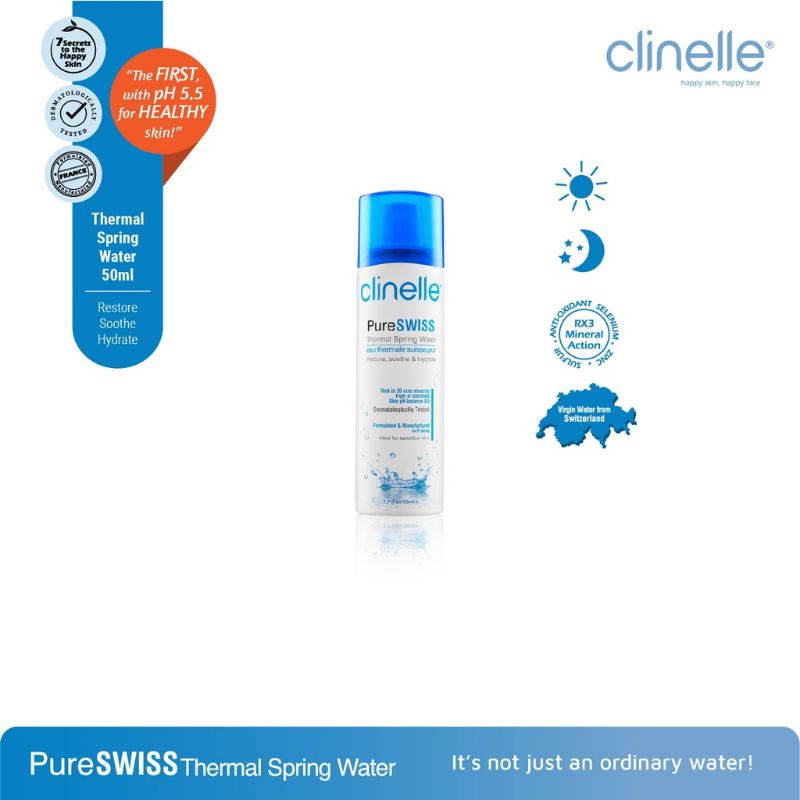 Clinelle -  PureSwiss Thermal Spring Water 50 ml - Facial Mist Spray