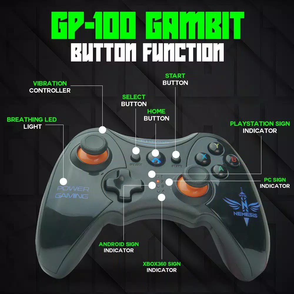 NYK GP100 Gambit Gaming Gamepad / Joystick / Controller