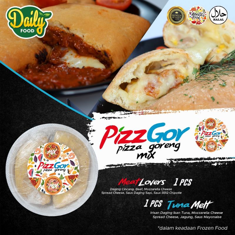 

PIZZA GORENG DENGAN MOZZARELLA DAN SPREAD CHEESE | PIZZGOR DAILY FOOD | Daging Cincang, Beef, Mozzarella Cheese Spread Cheese, Saus Daging Sapi, Saus BBQ Chipotle