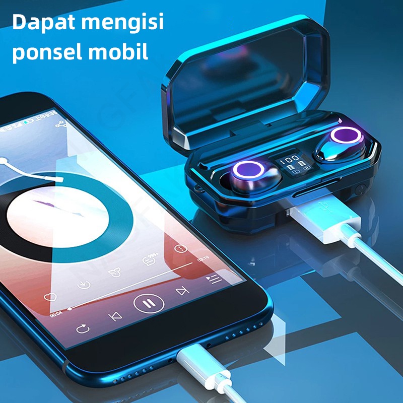 m12 headset bluetooth Dengan mikrofon Headphone olahraga  Earphone tahan air for ios and Android