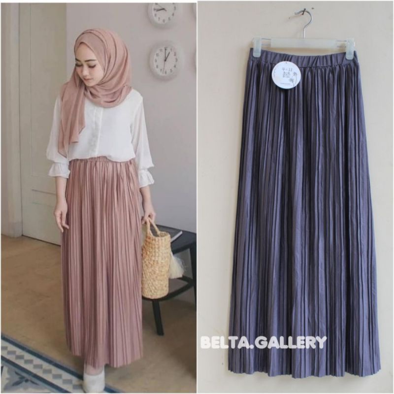 ROK YUeShi PLISKET WANITA IMPOR BAHAN TEBAL