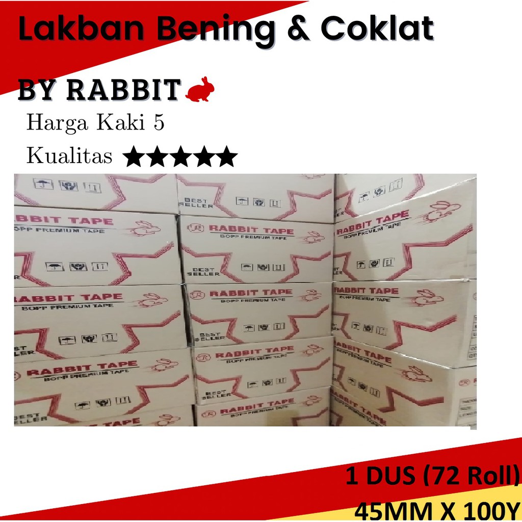 

Lakban 2inch 45mm x 100Yard 45MC Lakban Bening Coklat 1Dus 72Rol 2 inch 45 mm x 100 Yard (harga dus)