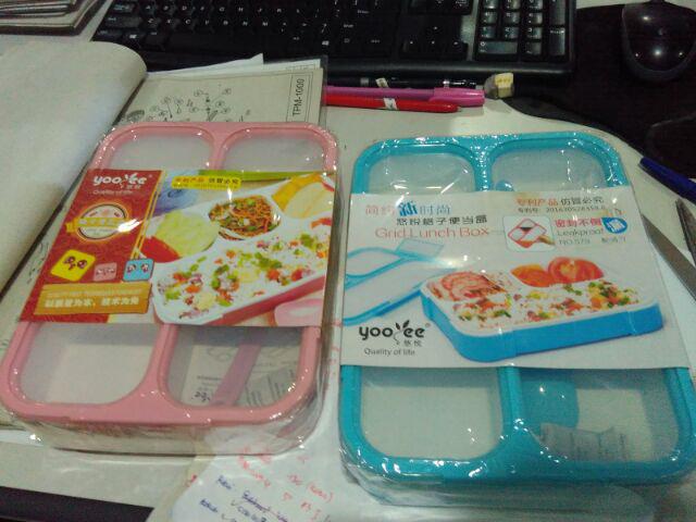 Lunch Box Kotak Makan Yooyee Grid 4 Sekat #578 Anti Tumpah