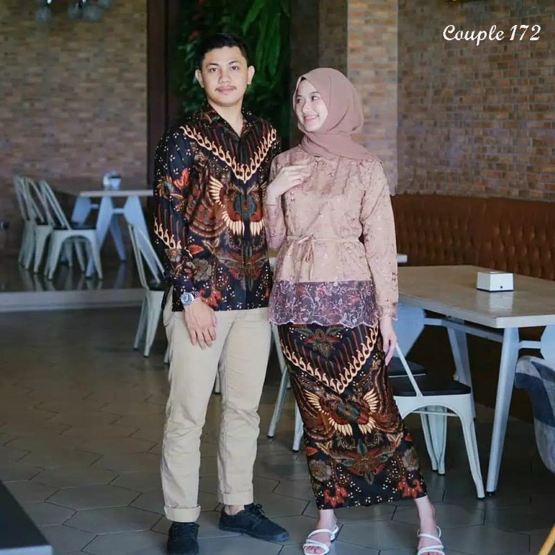 COUPLE KEBAYA PEKSI WARNA CREAM