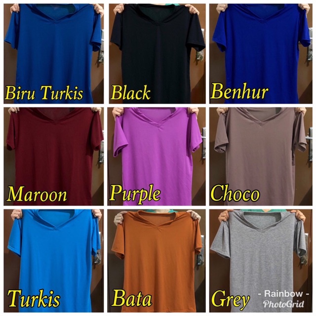 KAOS OBLONG WANITA JUMBO big size XL / XXL V= NECK