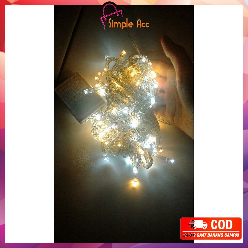 *COD* DO-C17 C199 Lampu Tumblr Light Led 10 Mtr OPP 100 LED 50 LED Lampu Hias Dekorasi Kamar Hiasan-Putih Warmwhite