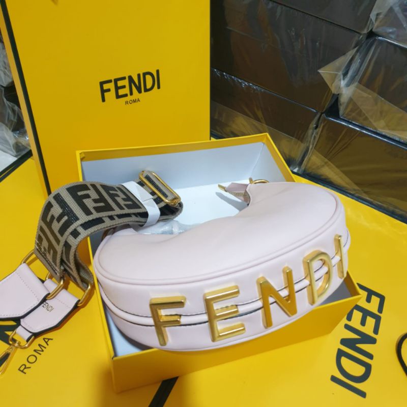 tas fashion import Fendi graphy hobo bag free box