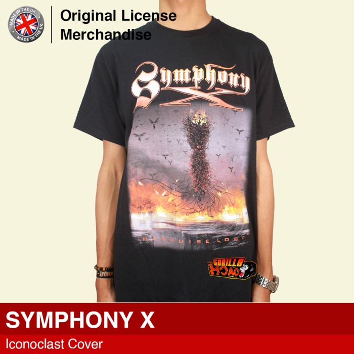 Kaos Baju Tshirt Katun Pria Wanita Unisex Musik Band Premium Original SYMPHONY X Iconoclast Cover
