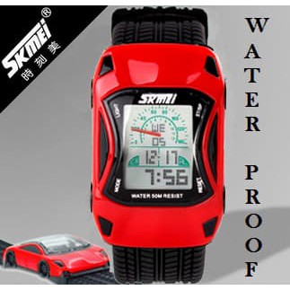 JAM TANGAN MOBIL FERARI LED WATCH ANAK ORI SKMEI WATERPROOF ANTI AIR