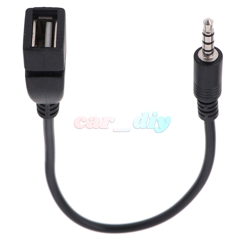 Kabel Konverter Audio AUX 3.5mm Ke USB Warna Hitam Untuk Headphone / Mobil