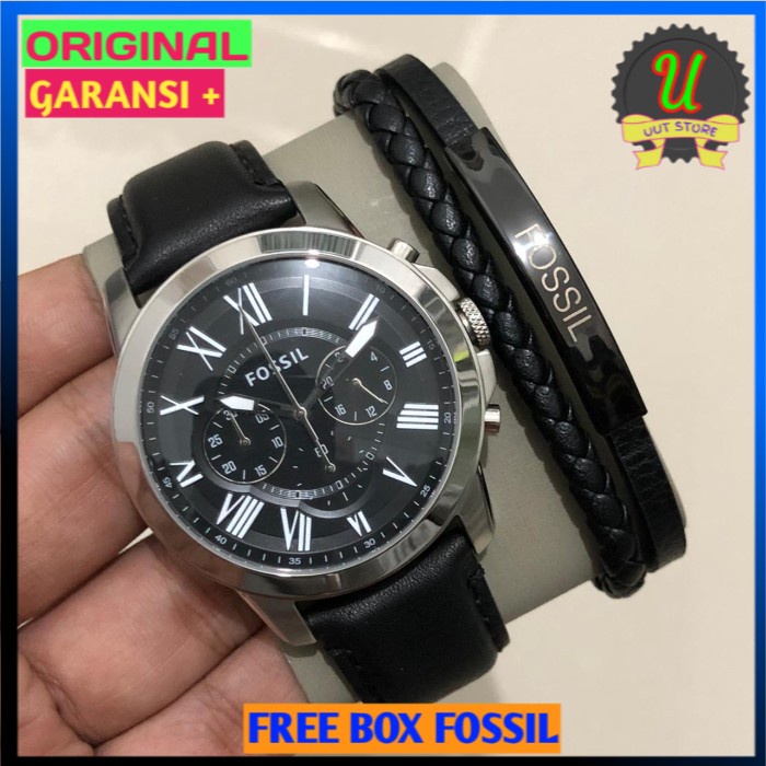 Fossil Original Jam Tangan Fossil Pria Fossil Grant Fs4812 Fs4813 Plus Brecelet - Fs4812