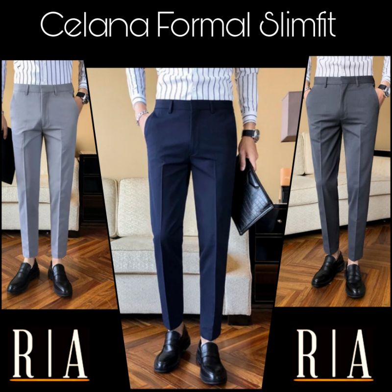 Celana ankle pants Celana bahan formal celana kerja