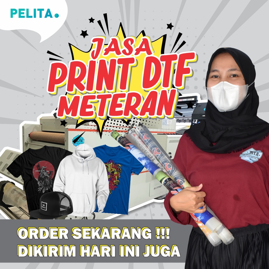DTF - cetak sablon digital - siap pres satuan dan meteran