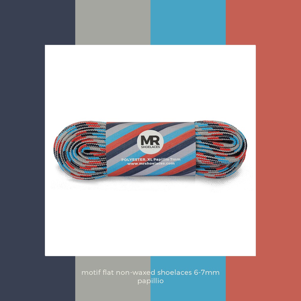 MR Shoelaces MF11 Papillio Tali Sepatu Motif Flat Gepeng 90-200cm Lebar 6-7mm - Premium Shoelace