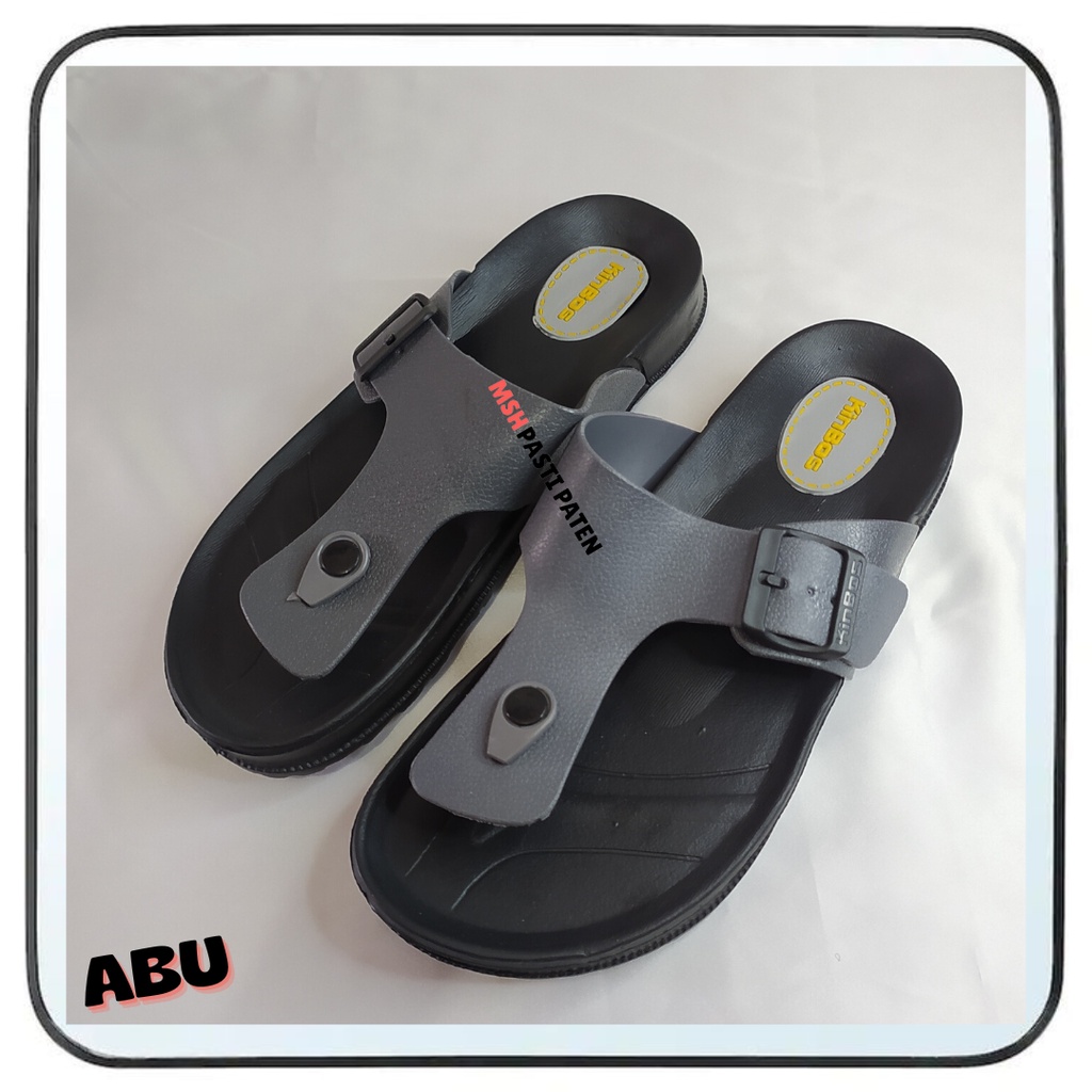 Sandal gesper Sandal jepit murah pria bahan karet merk kinbos A516 original size 40-44