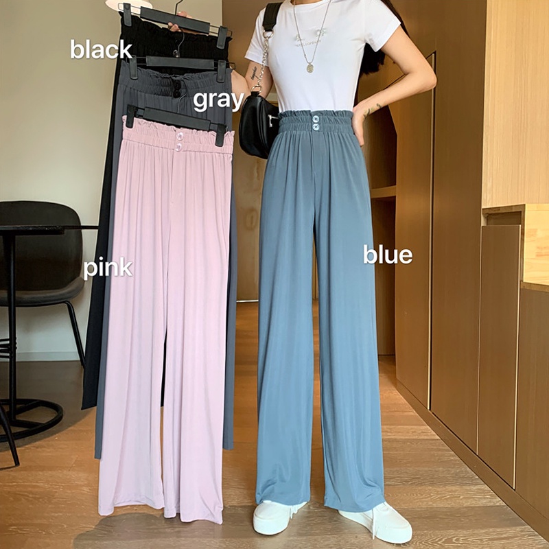 AMIEE - Korean Celana Wanita Terbaru Hightwaist Pants Celana Polos Wanita