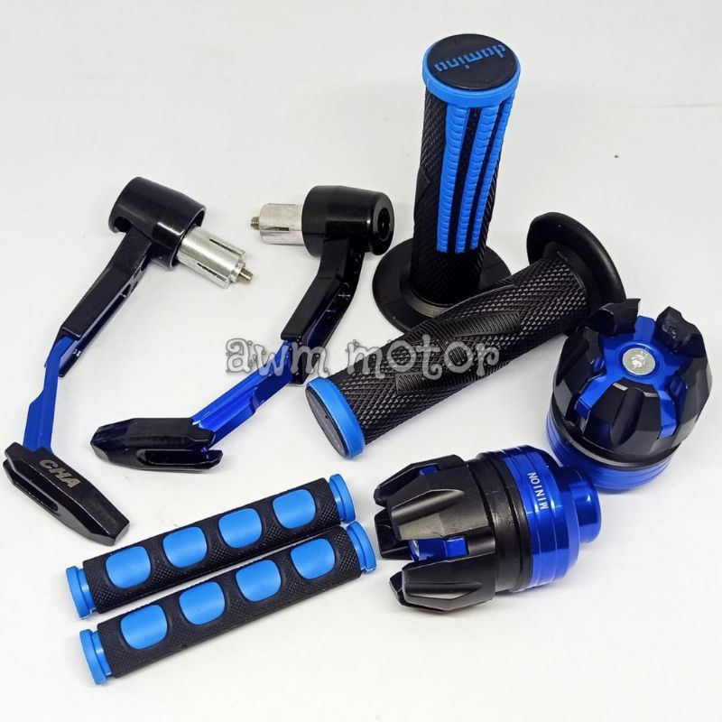 Paket Acc Motor Proguard+Handgrip+Karet Handle+Jalu As Naga Jumbo 4 item Universal Semua Motor