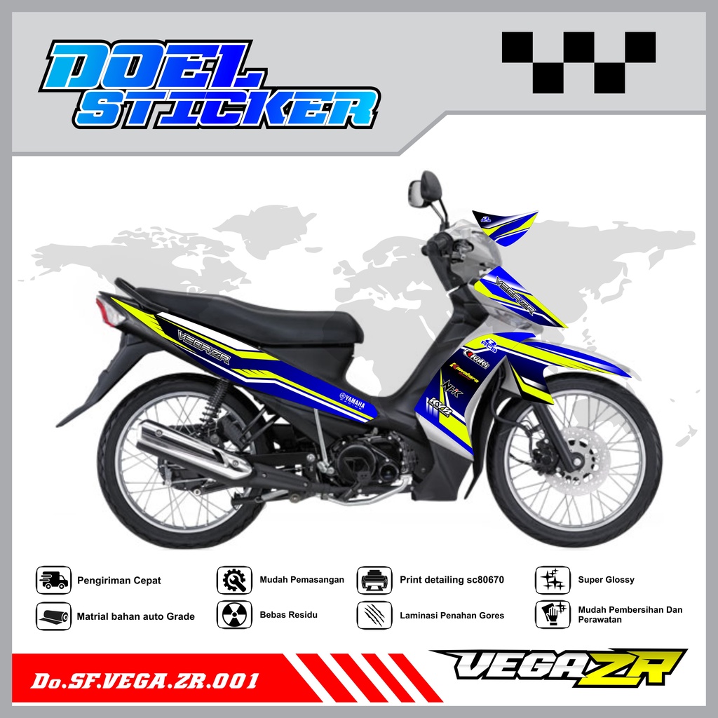 STICKER STRIPING VEGA ZR - STICKER STRIPING LIST VARIASI HOLOGRAM , CROME VEGA ZR DOEL 001