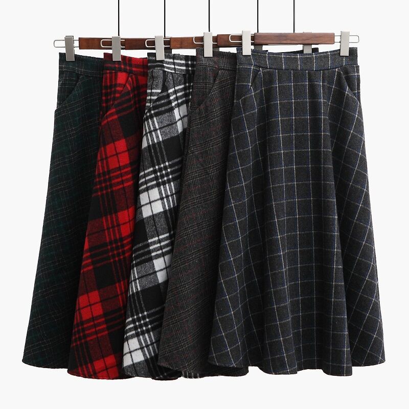 Rok Panjang Model Lipit Motif Kotak kotak untuk Wanita Rok Panjang Model Lipit Motif Kotak kotak untuk Wanita