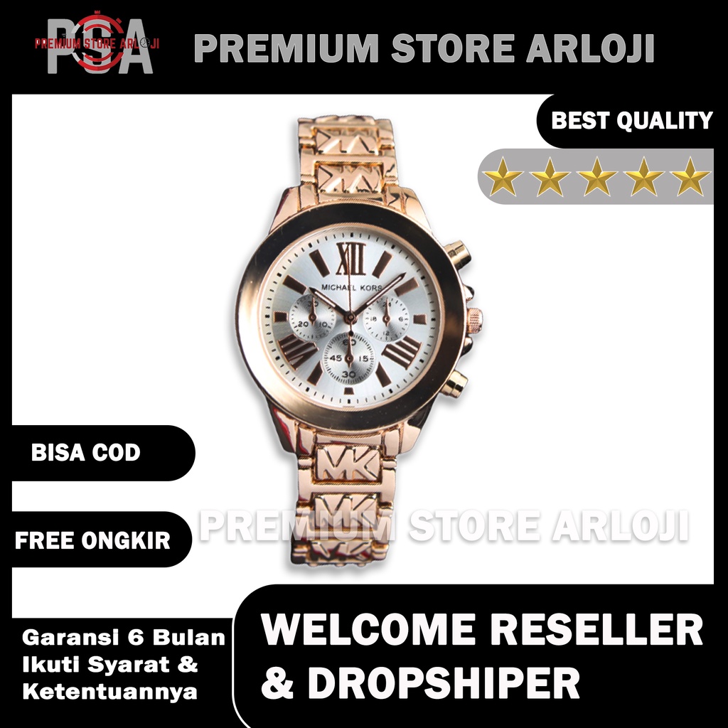 Grosiran Jam Tangan Wanita Mk36130SJ Analog Tali Rantai Chrono Off Free Baterai Cadangan (BISACOD)