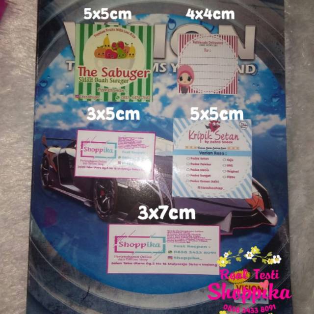 

cetak sticker persegi label /transparan (free desain)