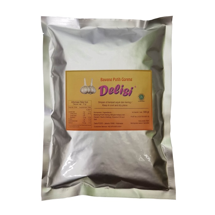 

Bawang Putih Goreng Delisi Aluminium 500 Gr - Halal - Fried Garlic