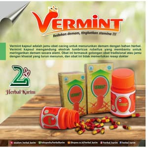 vermint 60 capsul /menurukan demam/ obat cacing/obat typus