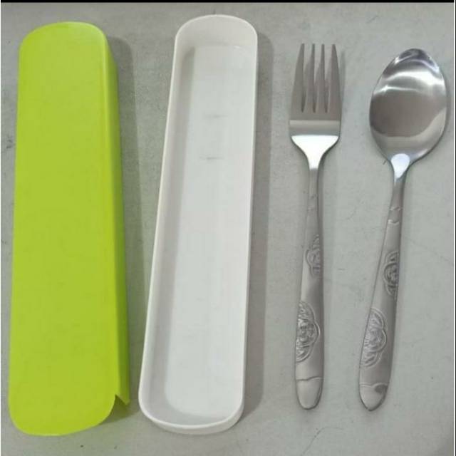 EM Kotak  Sendok Travel Set 2 in 1 cutlery box