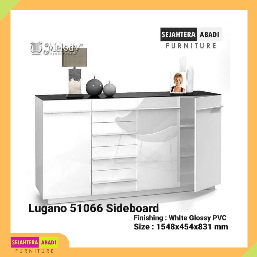 Meja/Lemari/Rak buku Type Lugano 51066 Sideboard Merk Melody