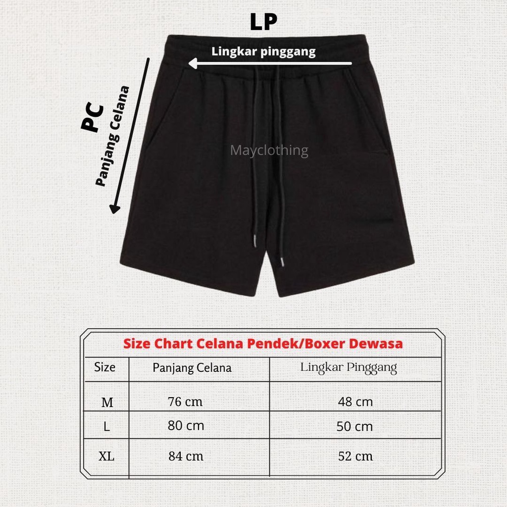 Clothing May - Celana Pendek Serigala Boxer Pria Pendek Celana Tali Kolor Bokser Kekinian Cowok Laki-Laki Bahan Babyterry Baby Terry Premium Original Murah