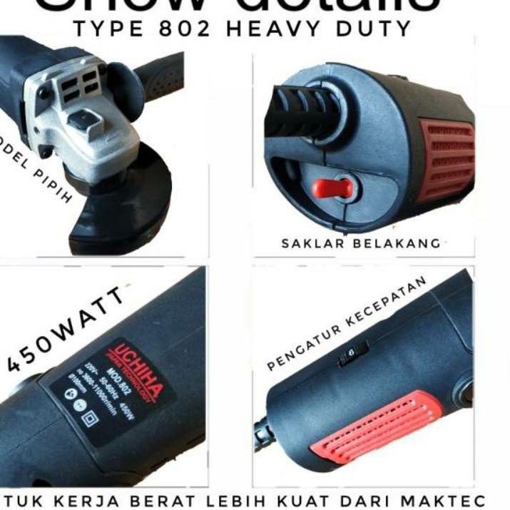 ↭ GERINDA Uchiha Type 9500 800 801 802 HEAVY DUTY 4 Inc Low Wat Tecnology JAPAN grinder gurinda grin