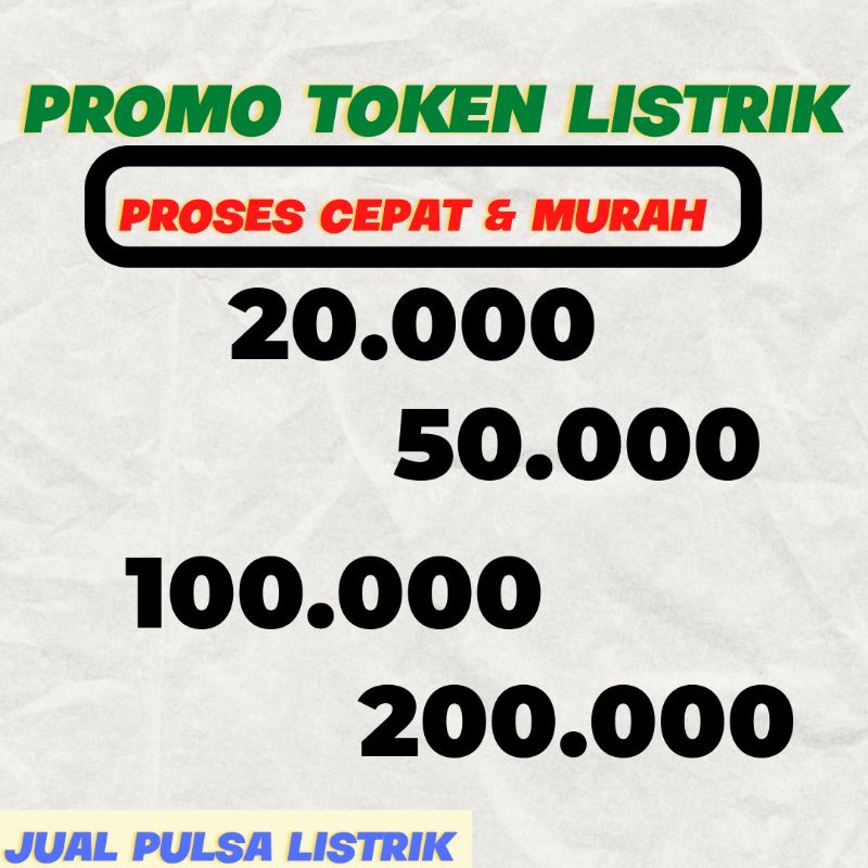 [PROMO] TOKEN LISTRIK PLN isi ulang