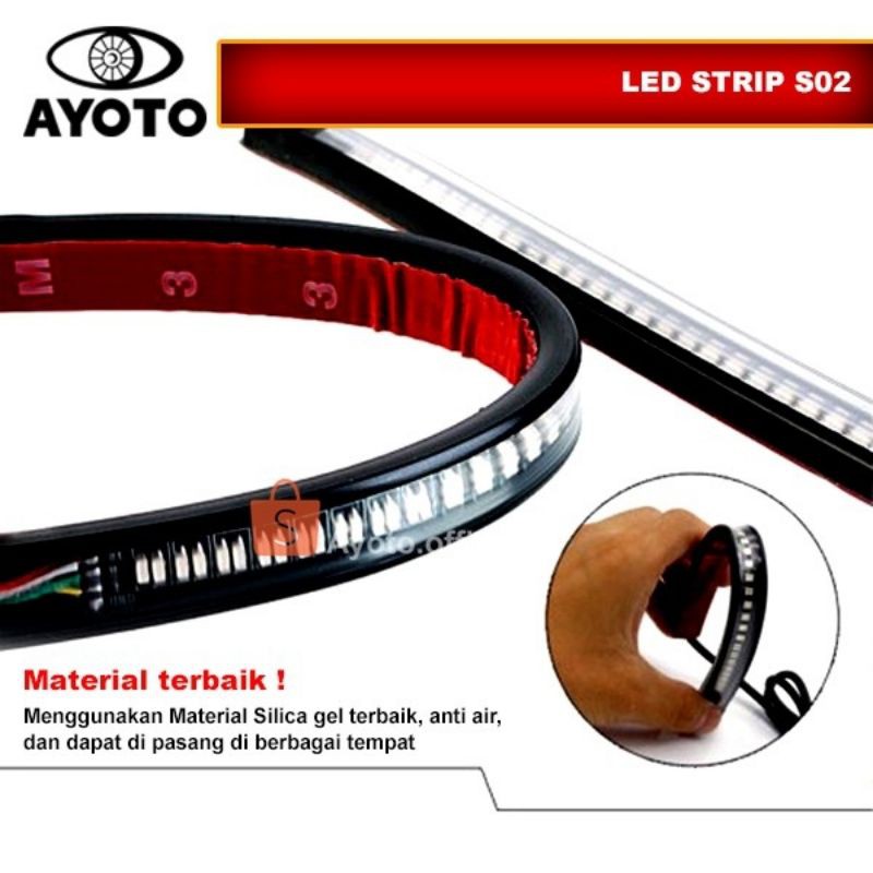 Lampu LED Strip 12 volt motor indikator Lampu Rem dan Sein Sen