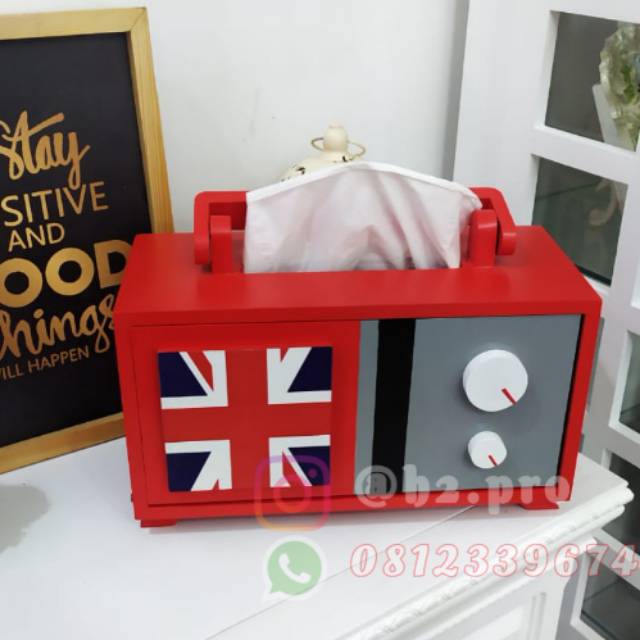 Box tisu radio vintage kotak tisu tempat tisu box tisu kayu kotak tisu kayu kotak tisu radio