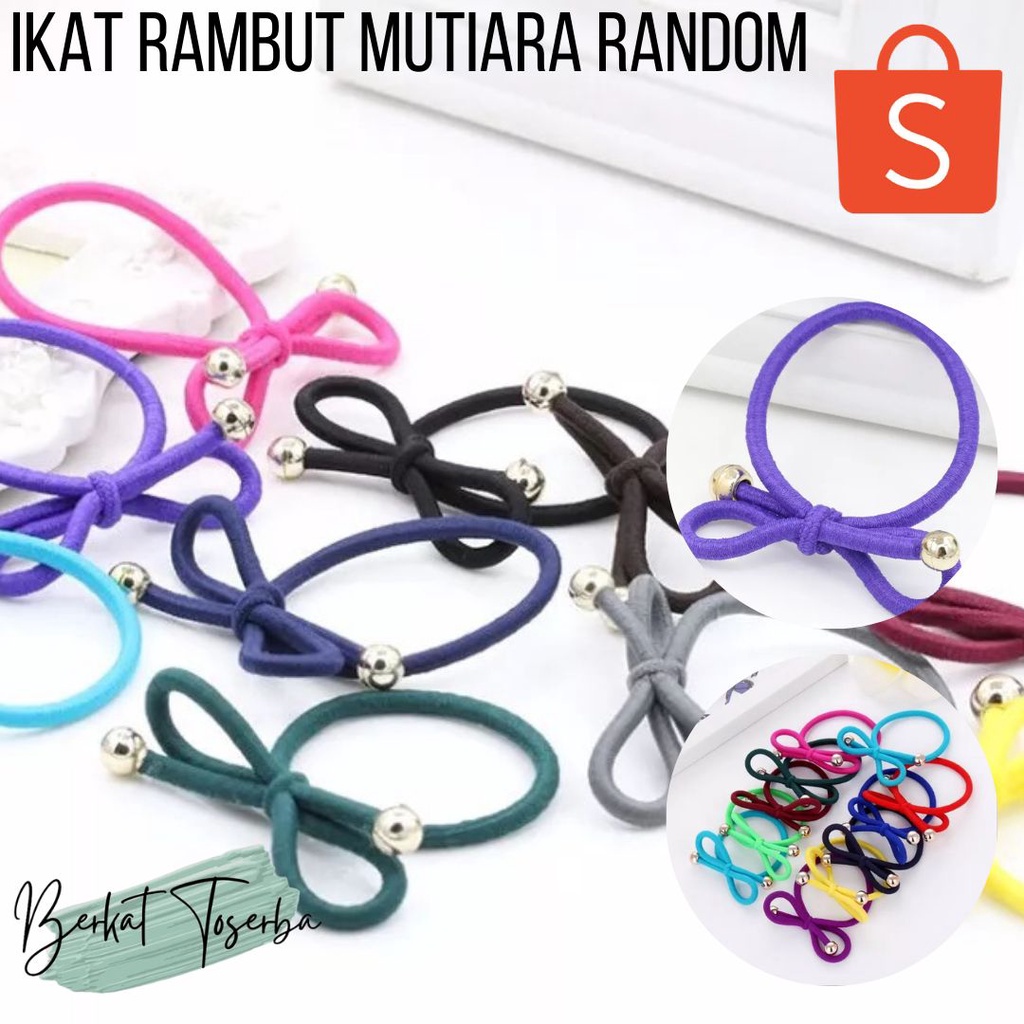 VS BG - IKAT RAMBUT MUTIARA KARET PITA WARNA WARNI AKSESORIS WANITA KOREA