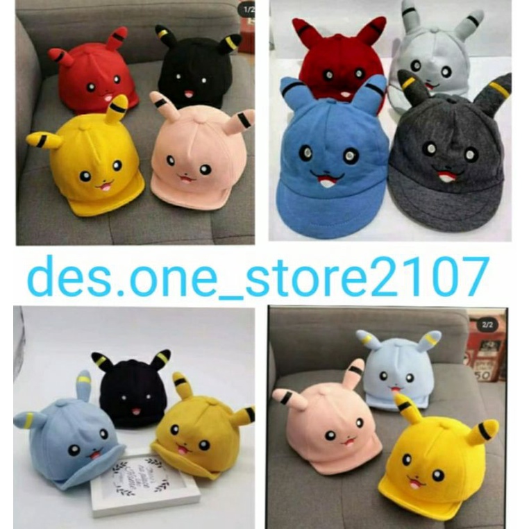 topi anak bayi pokemon model Pikachu