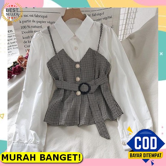 Zaza_Fashion Baju Wanita Korea Terbaru 2022 Import Real Pict / Blouse Wanita Kekinian 2164 Lucille C