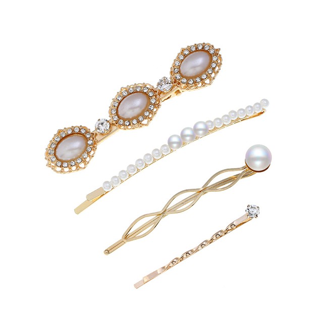 LRC Jepit Rambut Fashion Pearl-studded Hair Clip F57406