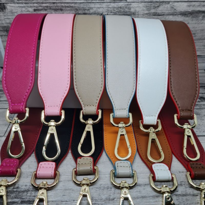 Short Plain PU Leather Bag Strap 62cm