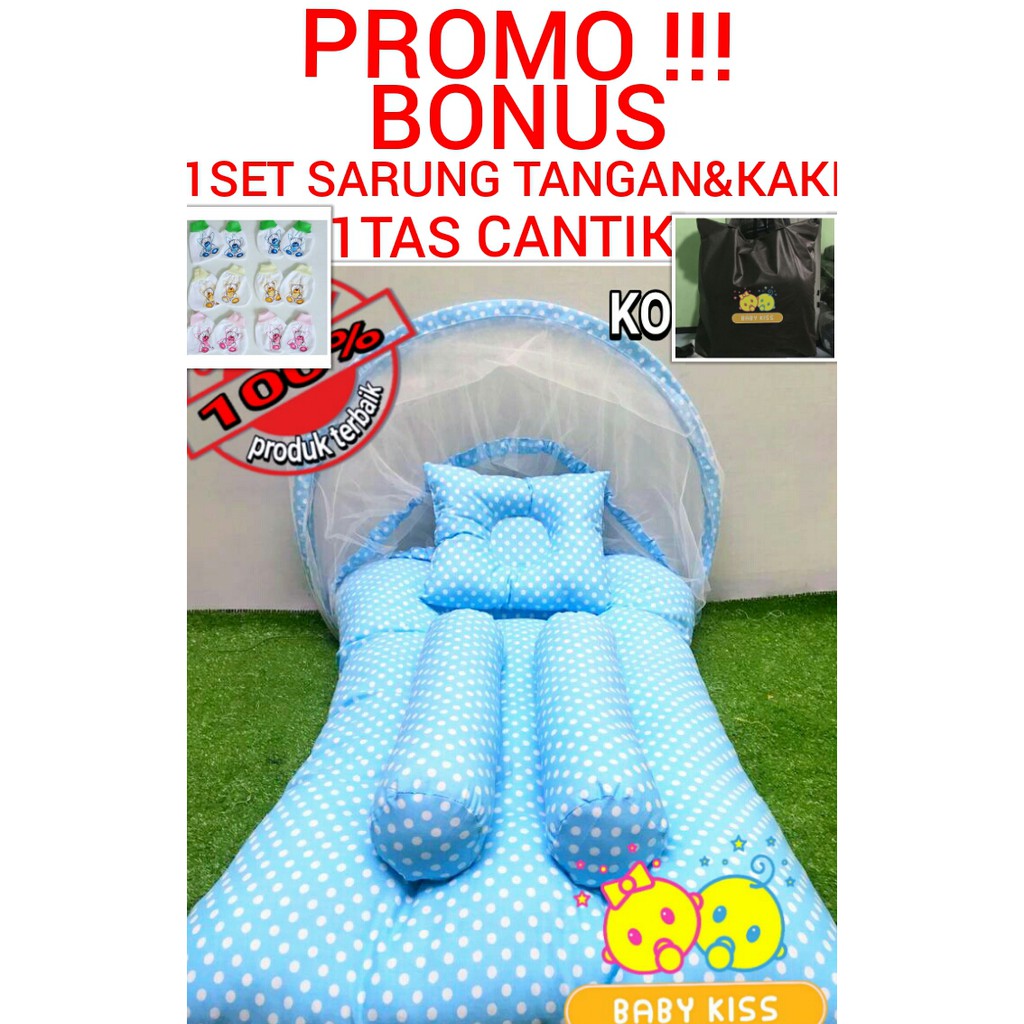 Kasur Bayi Terbaru Lucu Karakter Polkadot Biru Murah Tempat