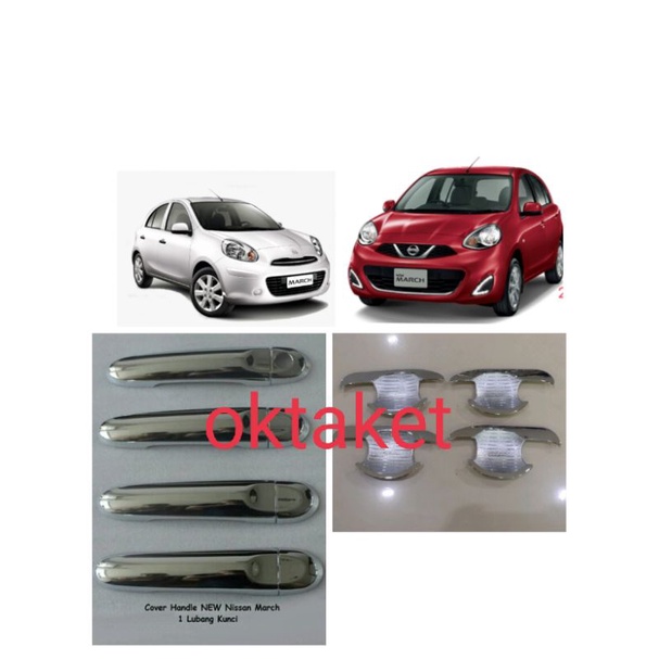 paket outer handle Nissan March platinum chrome 4pcs