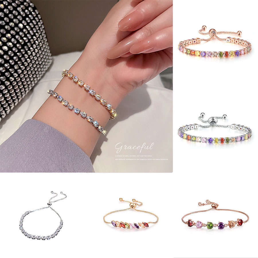 Gelang zircon Bahan S925 silver Tahan Air Tidak Karat Untuk Wanita