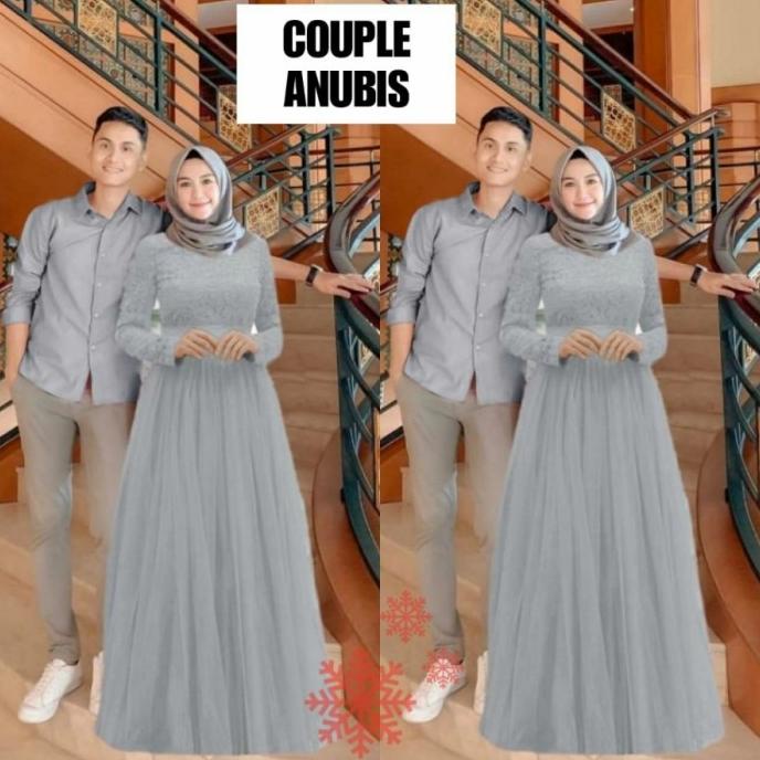 GAMIS COUPLE BAJU MUSLIM SUAMI ISTRI PASANGAN KEKINIAN BATIK ANUBIS