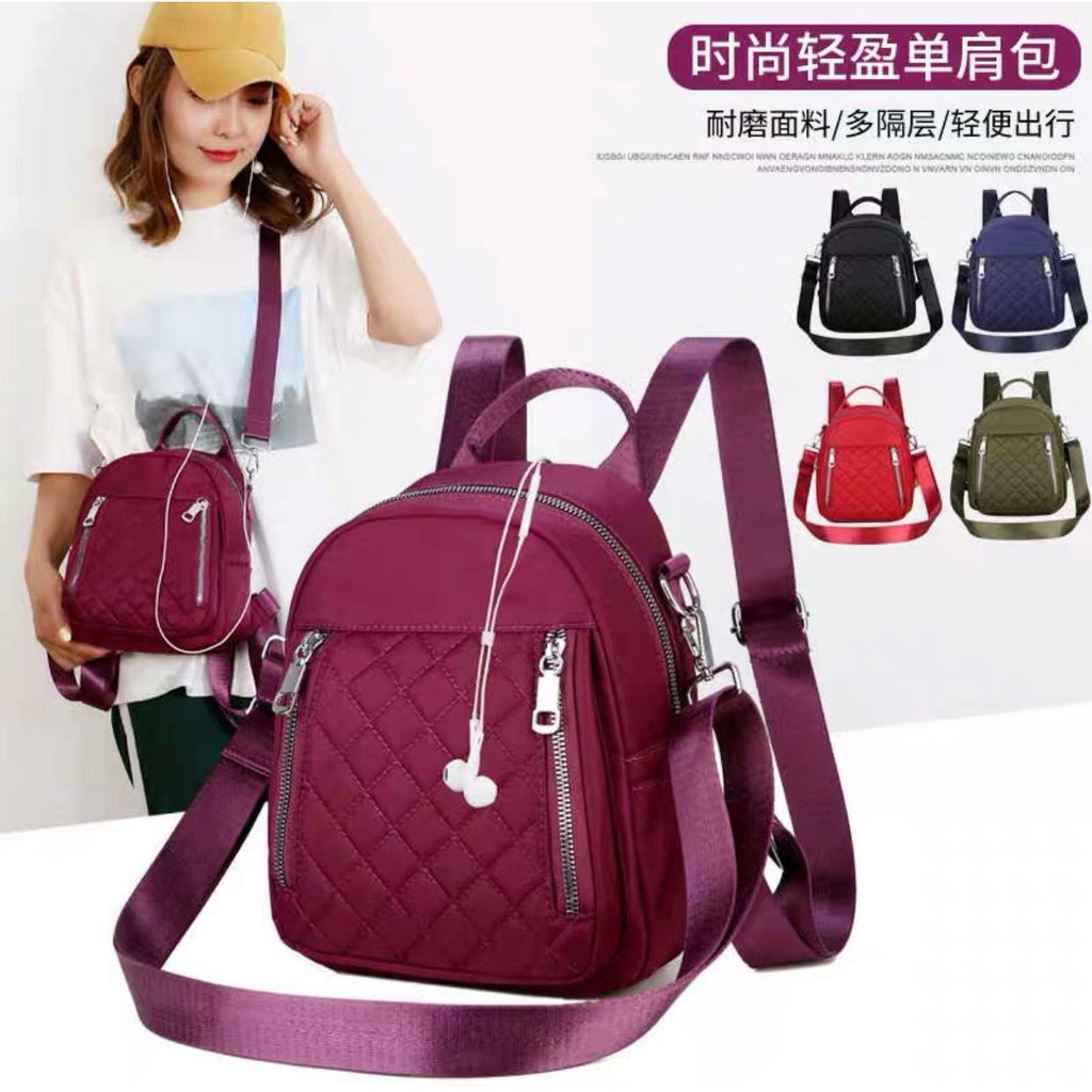 TAS RANSEL MINI 3 RESLETING/ TAS NANA/ TAS SELEMPANG BACKPAK WANITA TRANDY