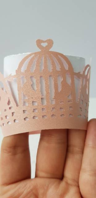 cupcake wrapper lasercut momma standart perlengkapan pesta 12 pc - bird cage